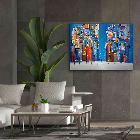 Image of 'Night Square' by Ekaterina Ermilkina Giclee Canvas Wall Art,54 x 40