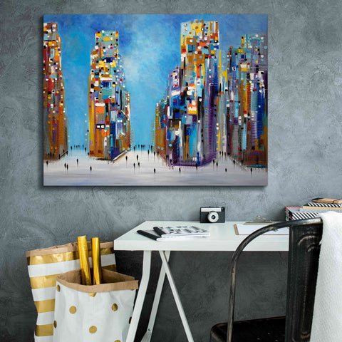 Image of 'Nyc Streets' by Ekaterina Ermilkina Giclee Canvas Wall Art,34 x 26