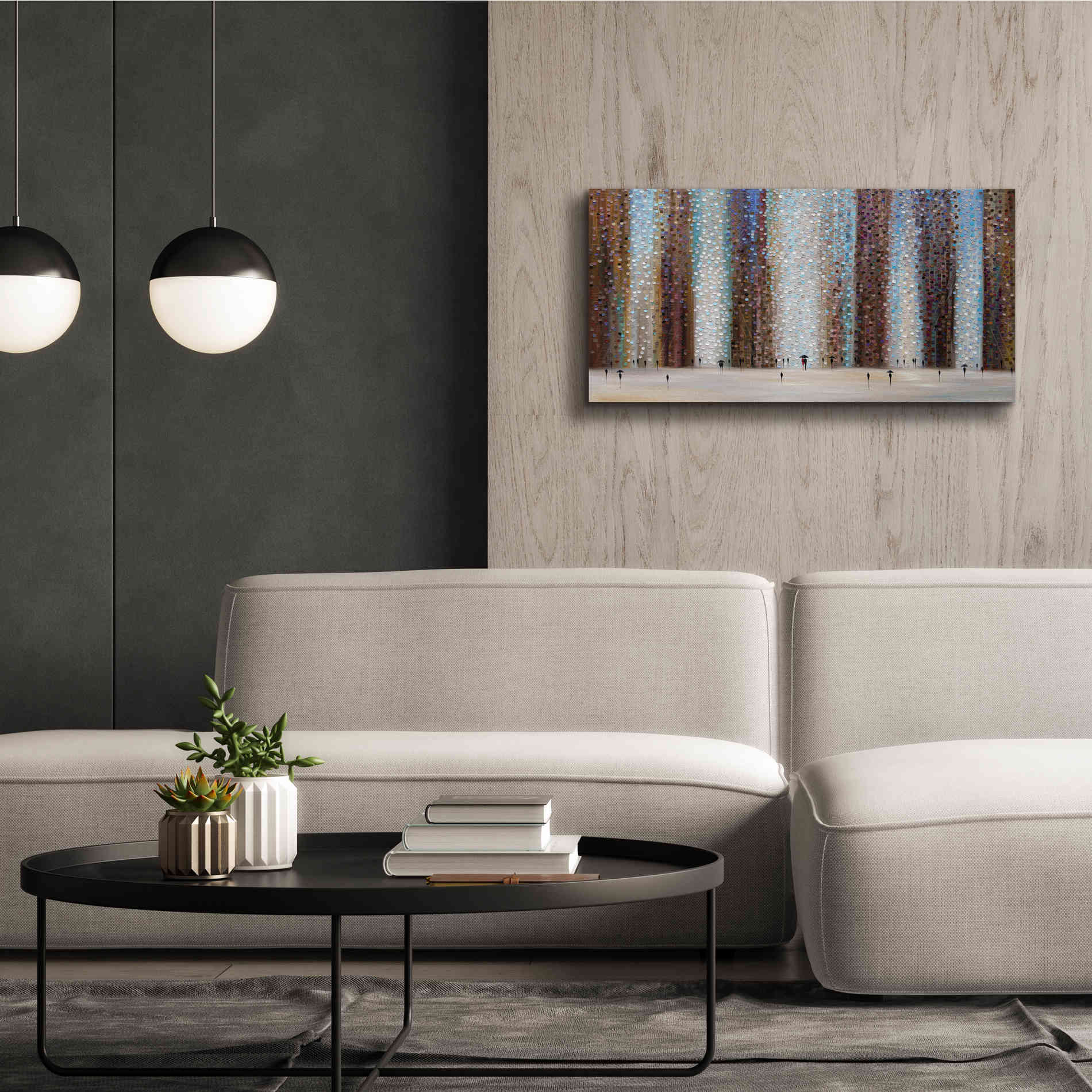 'Rain And Love' by Ekaterina Ermilkina Giclee Canvas Wall Art,40 x 20