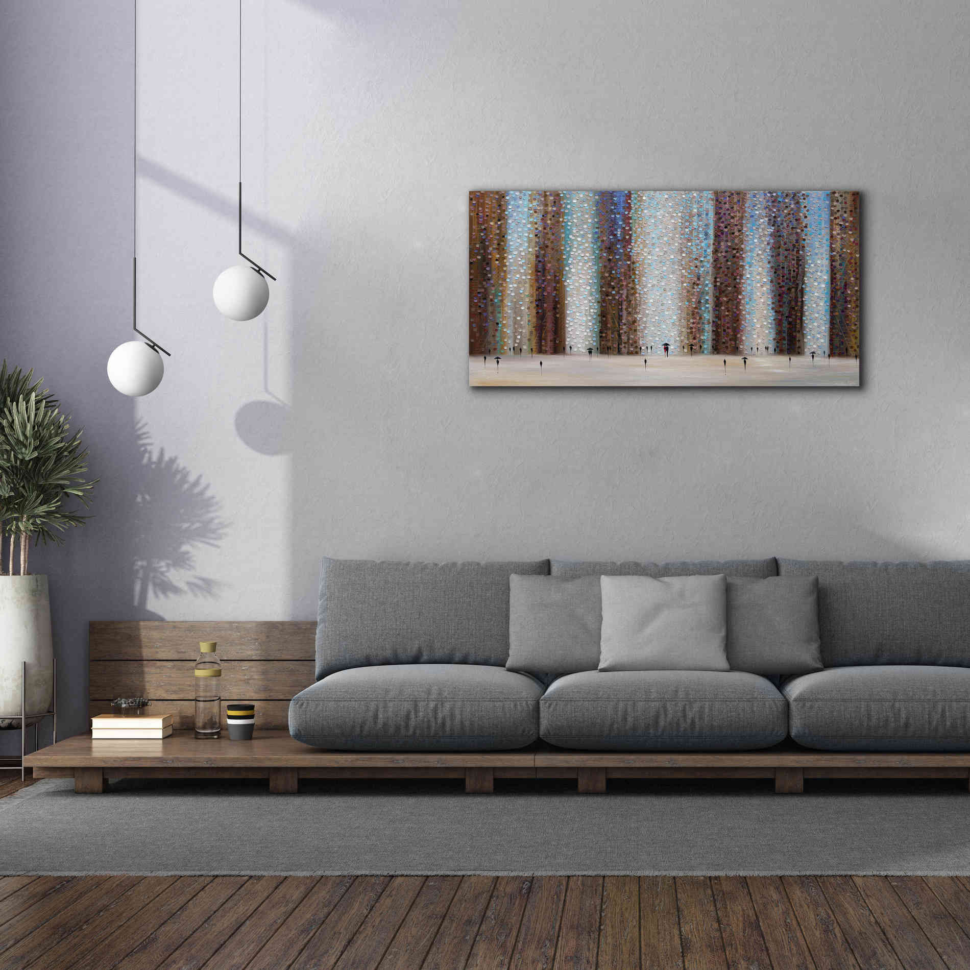 'Rain And Love' by Ekaterina Ermilkina Giclee Canvas Wall Art,60 x 30