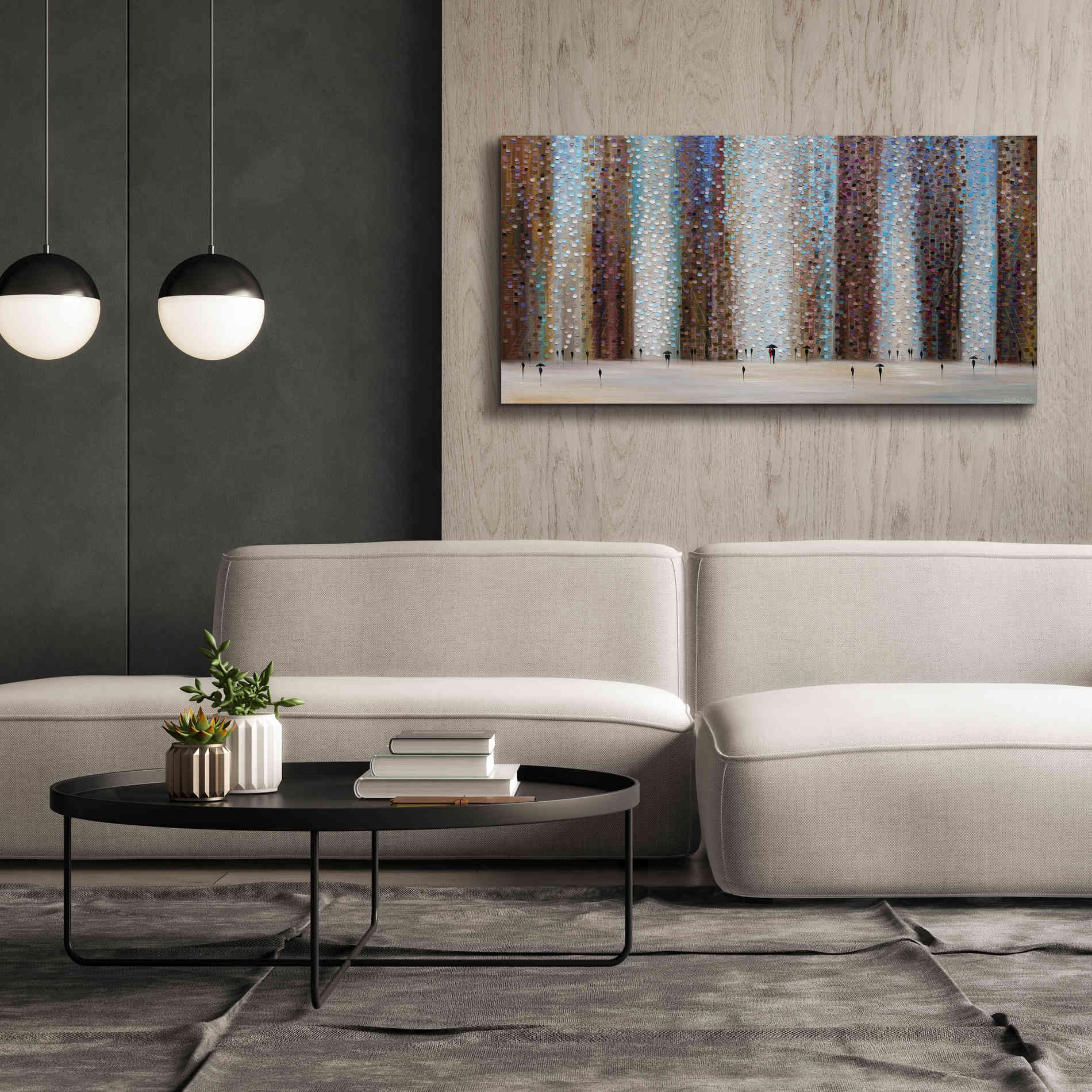 'Rain And Love' by Ekaterina Ermilkina Giclee Canvas Wall Art,60 x 30