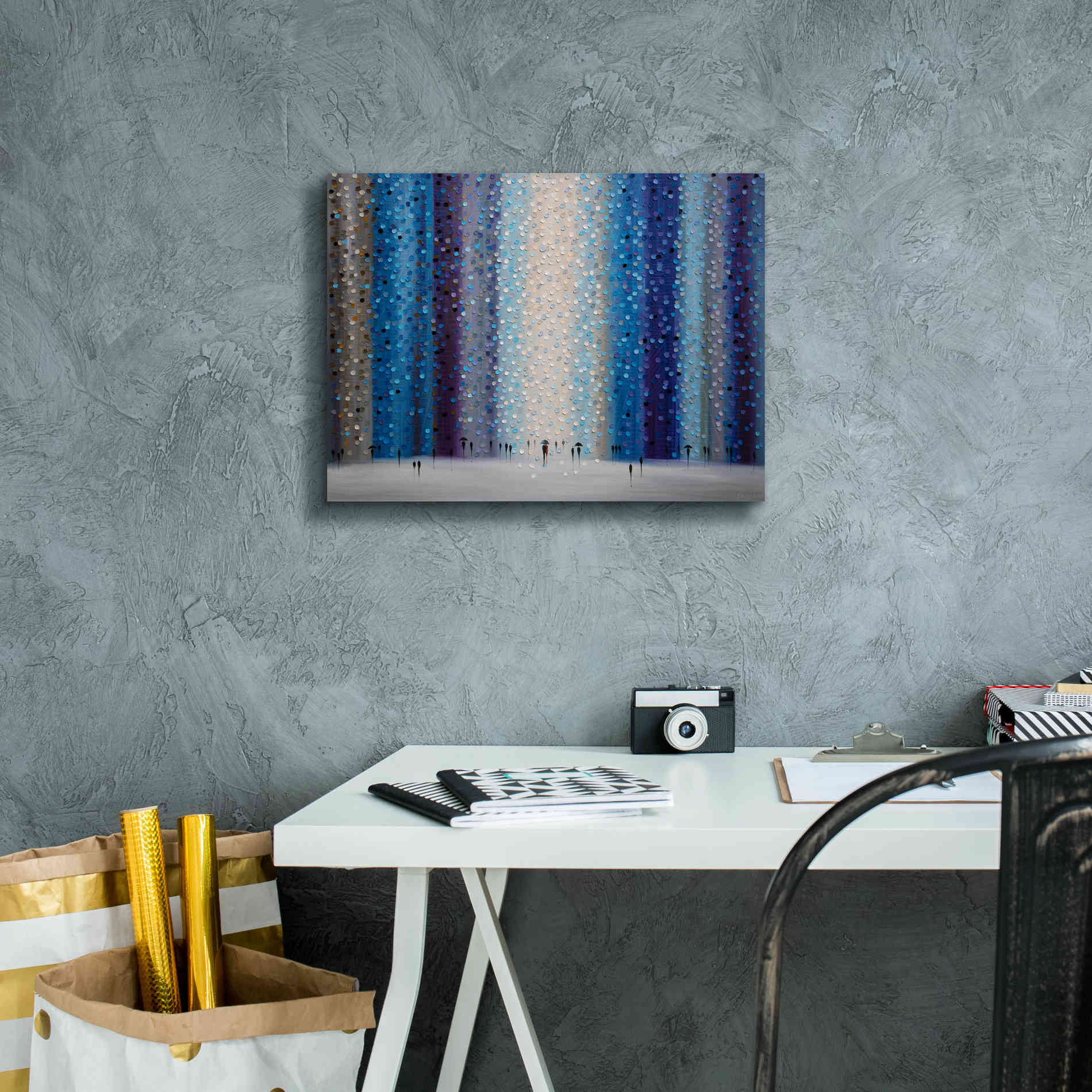 'Rainy City For' by Ekaterina Ermilkina Giclee Canvas Wall Art,16 x 12