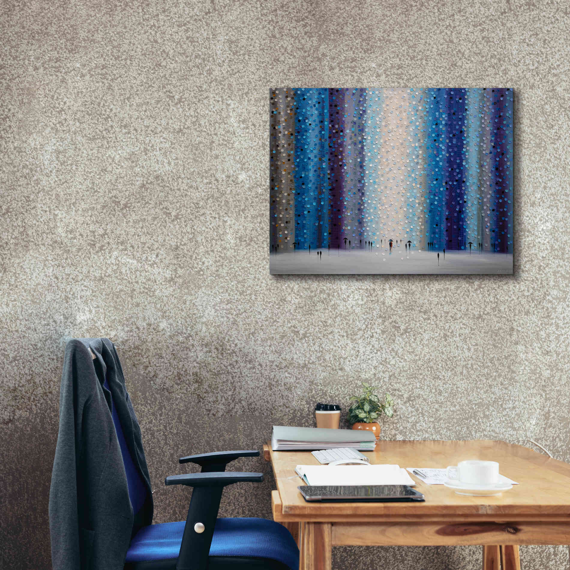 'Rainy City For' by Ekaterina Ermilkina Giclee Canvas Wall Art,34 x 26