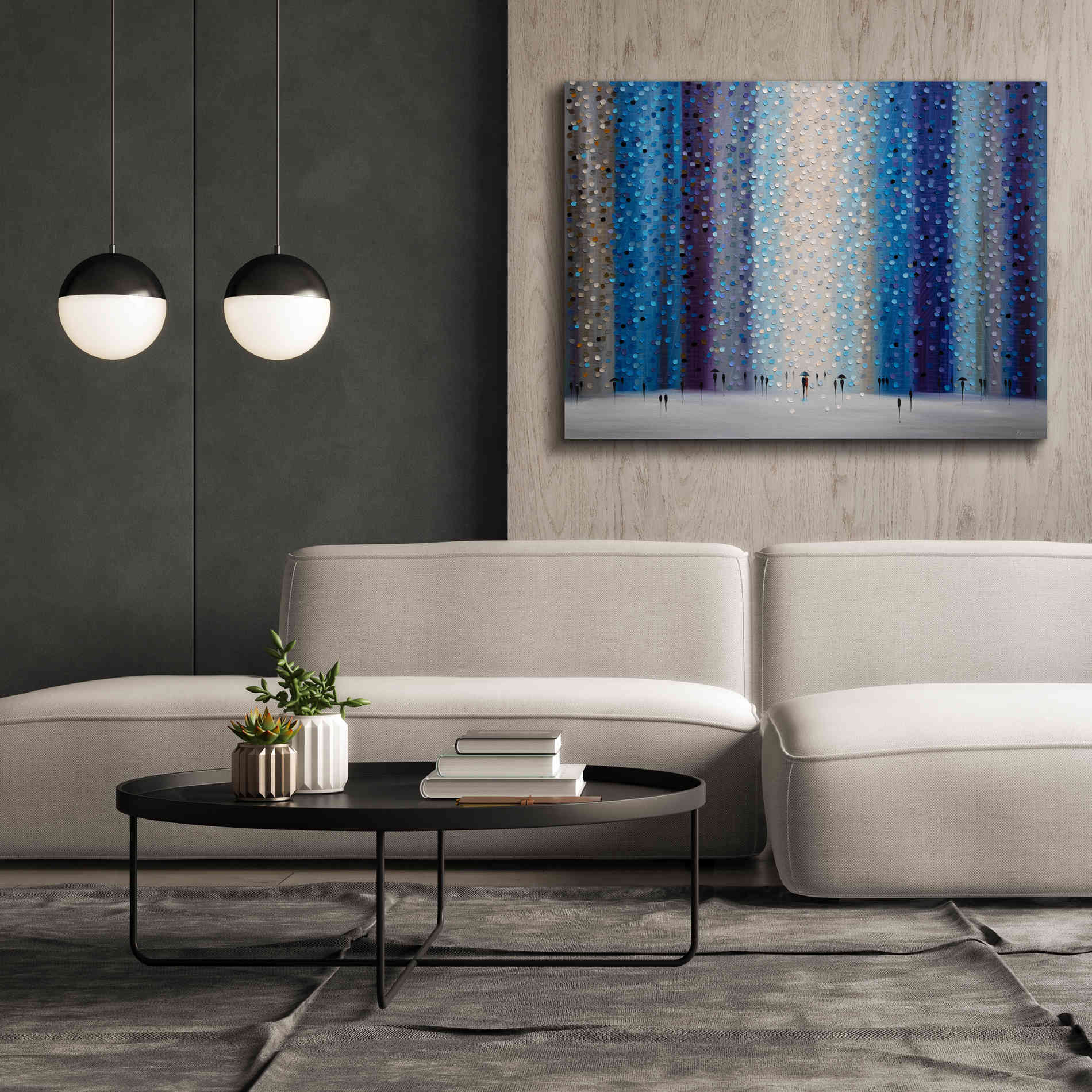 'Rainy City For' by Ekaterina Ermilkina Giclee Canvas Wall Art,54 x 40