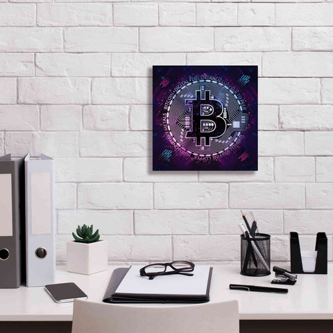 Image of 'Bitcoin 80s' by Cameron Gray Giclee Canvas Wall Art,12 x 12