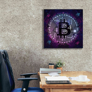 'Bitcoin 80s' by Cameron Gray Giclee Canvas Wall Art,26 x 26
