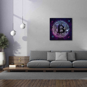 'Bitcoin 80s' by Cameron Gray Giclee Canvas Wall Art,37 x 37