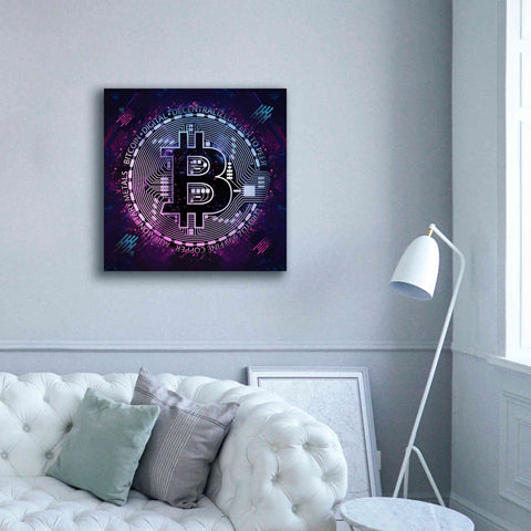 Image of 'Bitcoin 80s' by Cameron Gray Giclee Canvas Wall Art,37 x 37