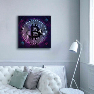 'Bitcoin 80s' by Cameron Gray Giclee Canvas Wall Art,37 x 37