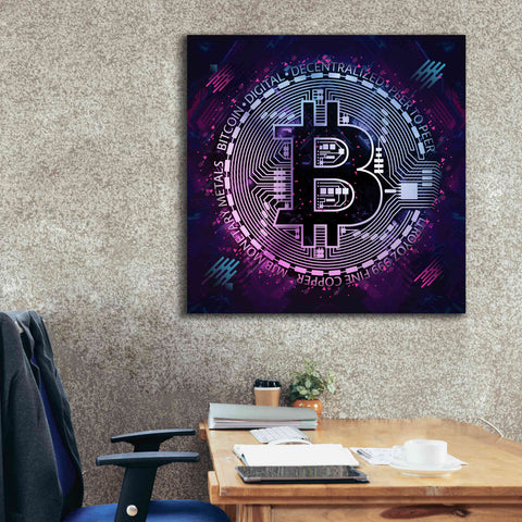 Image of 'Bitcoin 80s' by Cameron Gray Giclee Canvas Wall Art,37 x 37