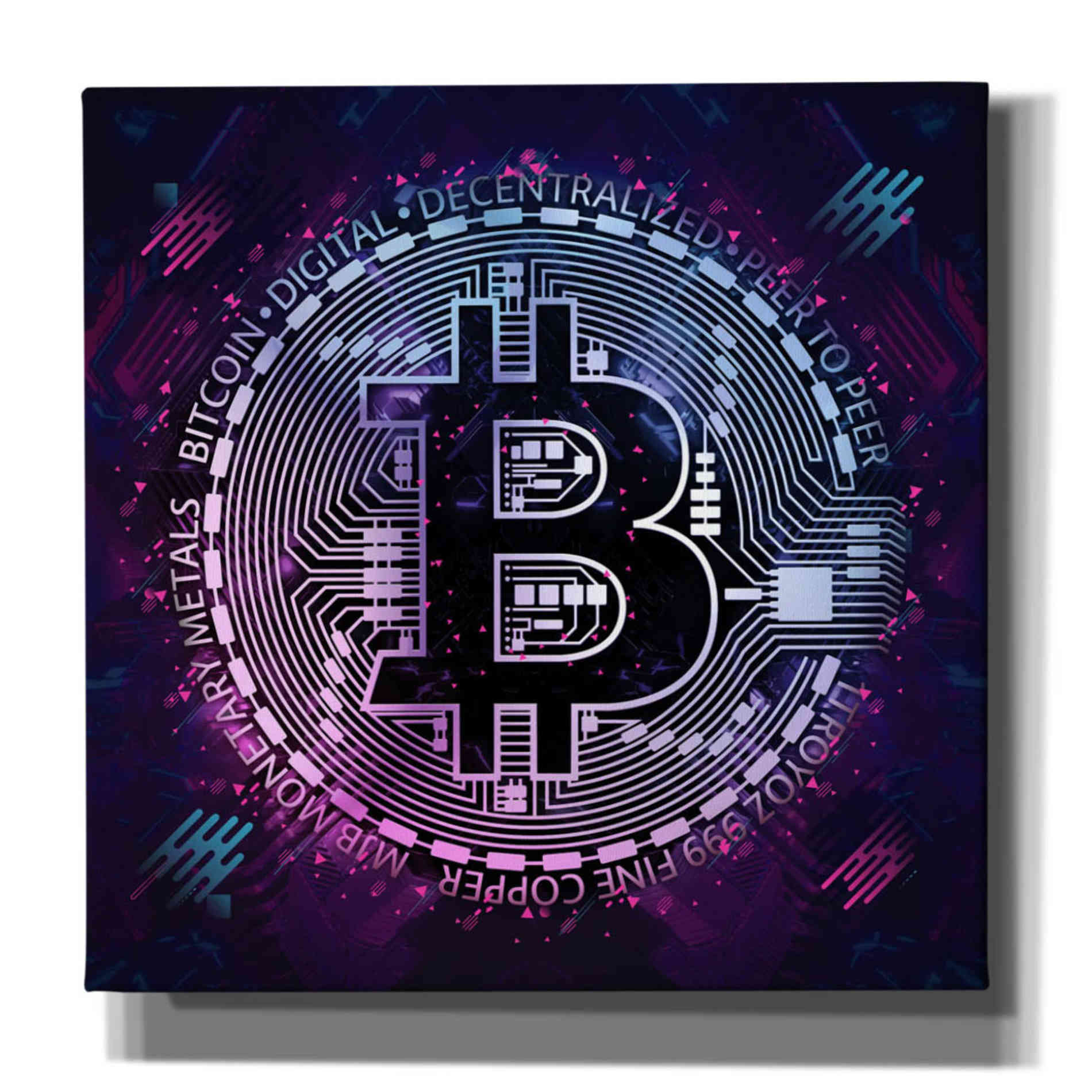 'Bitcoin 80s' by Cameron Gray Giclee Canvas Wall Art