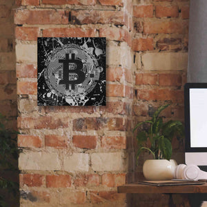 'Bitcoin Black Ice' by Cameron Gray Giclee Canvas Wall Art,12 x 12