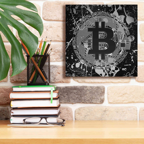Image of 'Bitcoin Black Ice' by Cameron Gray Giclee Canvas Wall Art,12 x 12