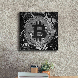 'Bitcoin Black Ice' by Cameron Gray Giclee Canvas Wall Art,18 x 18