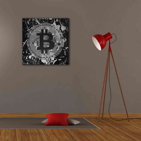 Image of 'Bitcoin Black Ice' by Cameron Gray Giclee Canvas Wall Art,26 x 26