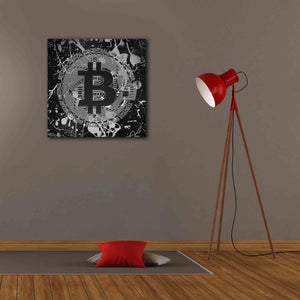 'Bitcoin Black Ice' by Cameron Gray Giclee Canvas Wall Art,26 x 26