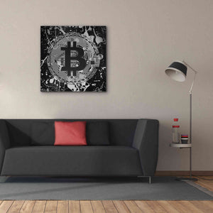 'Bitcoin Black Ice' by Cameron Gray Giclee Canvas Wall Art,37 x 37