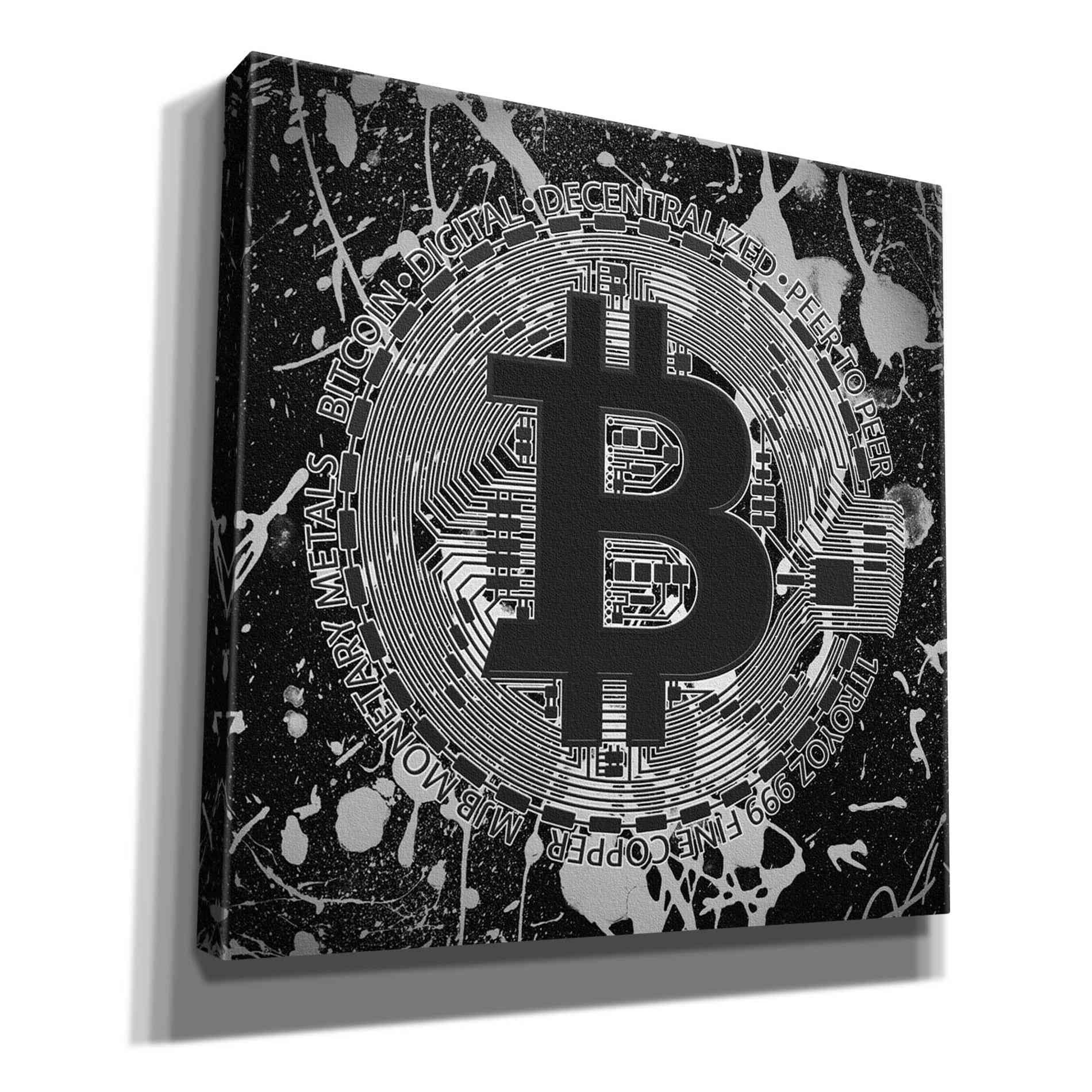 'Bitcoin Black Ice' by Cameron Gray Giclee Canvas Wall Art
