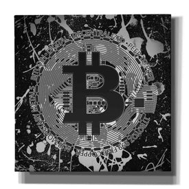 'Bitcoin Black Ice' by Cameron Gray Giclee Canvas Wall Art