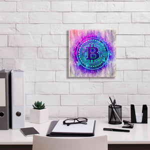 'Bitcoin Melt' by Cameron Gray Giclee Canvas Wall Art,12 x 12