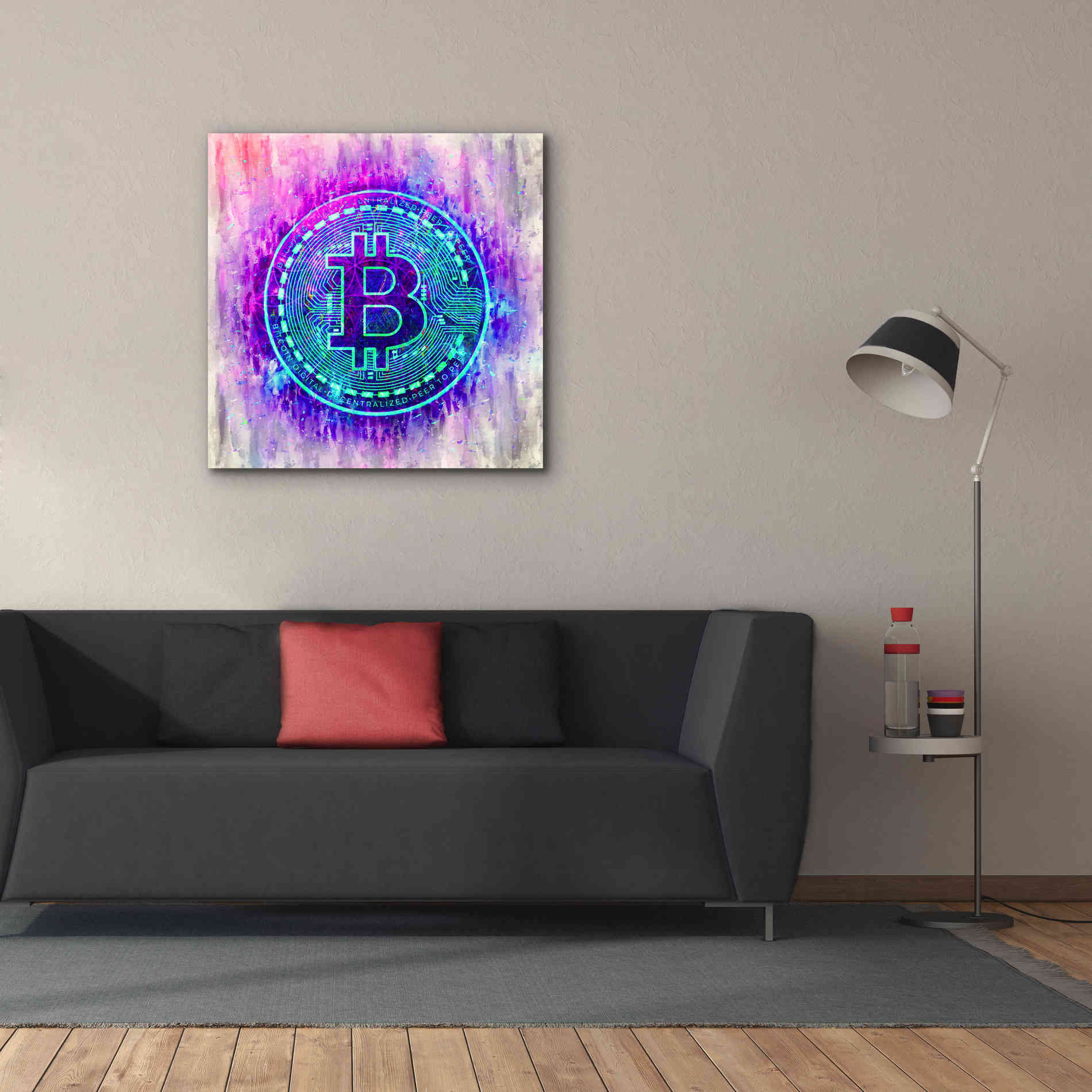 'Bitcoin Melt' by Cameron Gray Giclee Canvas Wall Art,37 x 37