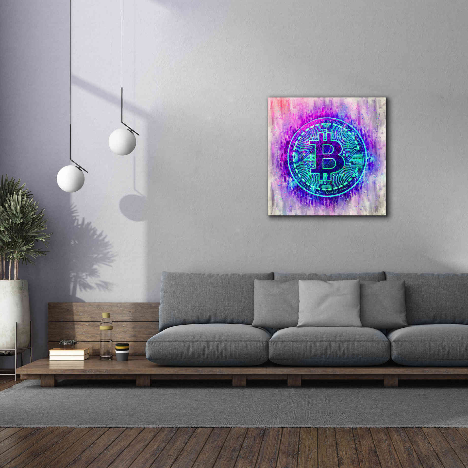 'Bitcoin Melt' by Cameron Gray Giclee Canvas Wall Art,37 x 37