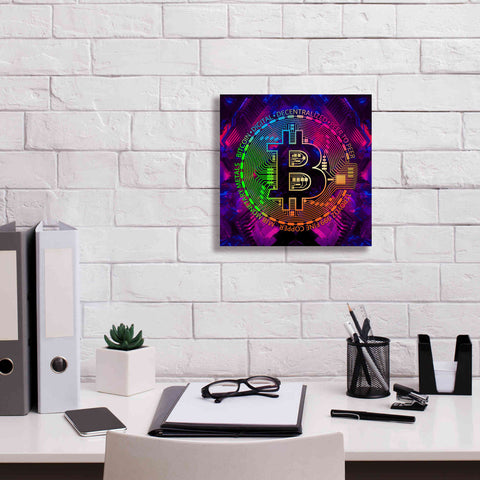 Image of 'Bitcoin Rainbow' by Cameron Gray Giclee Canvas Wall Art,12 x 12