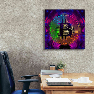 'Bitcoin Rainbow' by Cameron Gray Giclee Canvas Wall Art,26 x 26