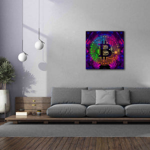 'Bitcoin Rainbow' by Cameron Gray Giclee Canvas Wall Art,37 x 37