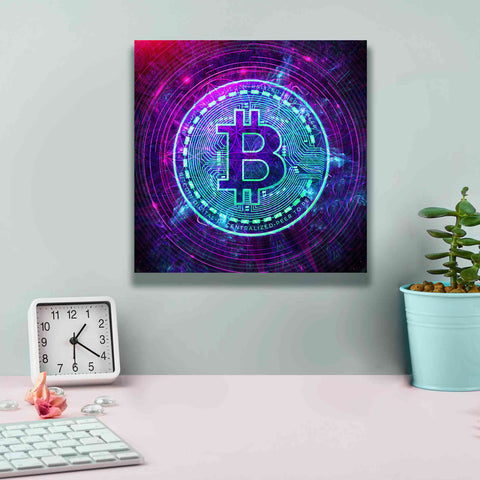 Image of 'Bitcoin Wave' by Cameron Gray Giclee Canvas Wall Art,12 x 12
