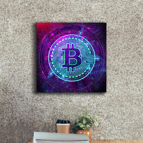 Image of 'Bitcoin Wave' by Cameron Gray Giclee Canvas Wall Art,18 x 18