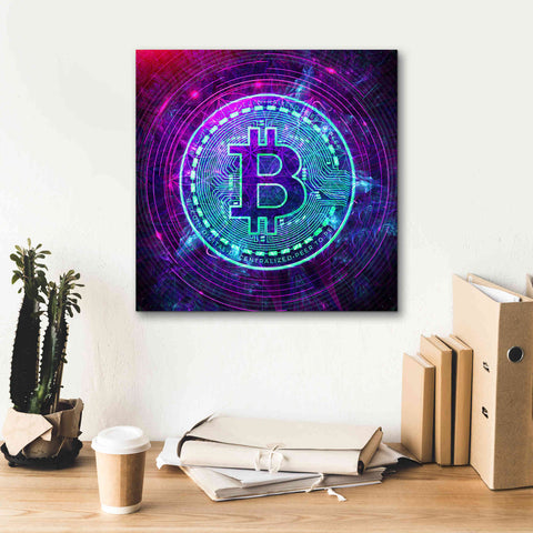 Image of 'Bitcoin Wave' by Cameron Gray Giclee Canvas Wall Art,18 x 18