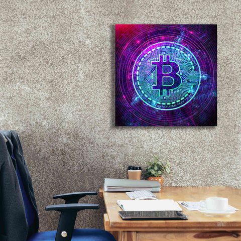 Image of 'Bitcoin Wave' by Cameron Gray Giclee Canvas Wall Art,26 x 26