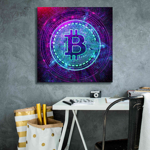 Image of 'Bitcoin Wave' by Cameron Gray Giclee Canvas Wall Art,26 x 26