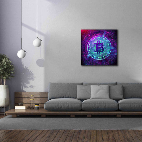 Image of 'Bitcoin Wave' by Cameron Gray Giclee Canvas Wall Art,37 x 37