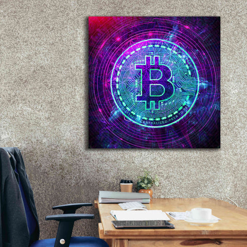 Image of 'Bitcoin Wave' by Cameron Gray Giclee Canvas Wall Art,37 x 37