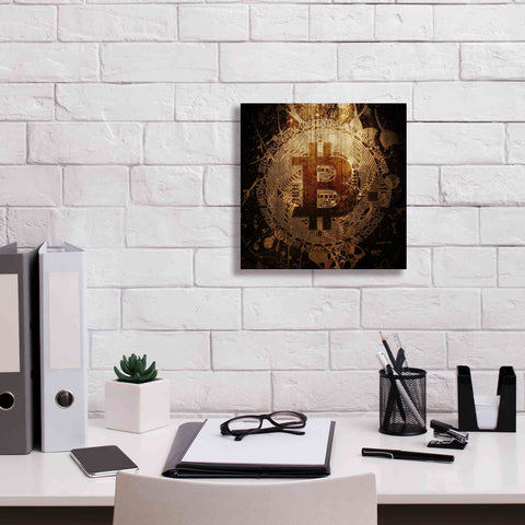 Image of 'Bitcoin Zinc' by Cameron Gray Giclee Canvas Wall Art,12 x 12