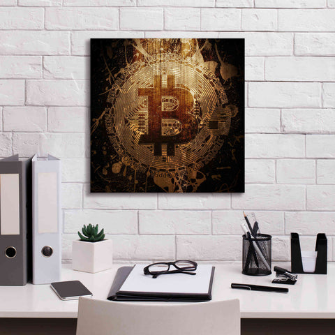 Image of 'Bitcoin Zinc' by Cameron Gray Giclee Canvas Wall Art,18 x 18