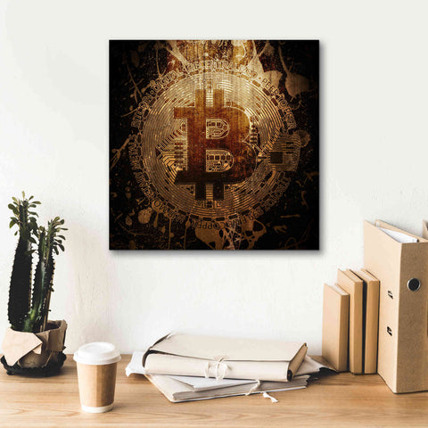 Image of 'Bitcoin Zinc' by Cameron Gray Giclee Canvas Wall Art,18 x 18