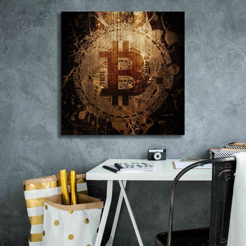 Image of 'Bitcoin Zinc' by Cameron Gray Giclee Canvas Wall Art,26 x 26