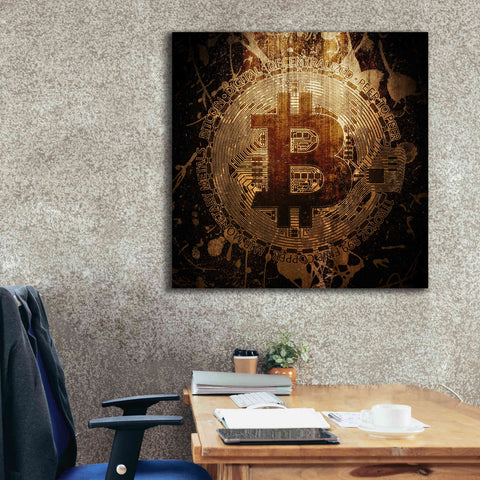 Image of 'Bitcoin Zinc' by Cameron Gray Giclee Canvas Wall Art,37 x 37