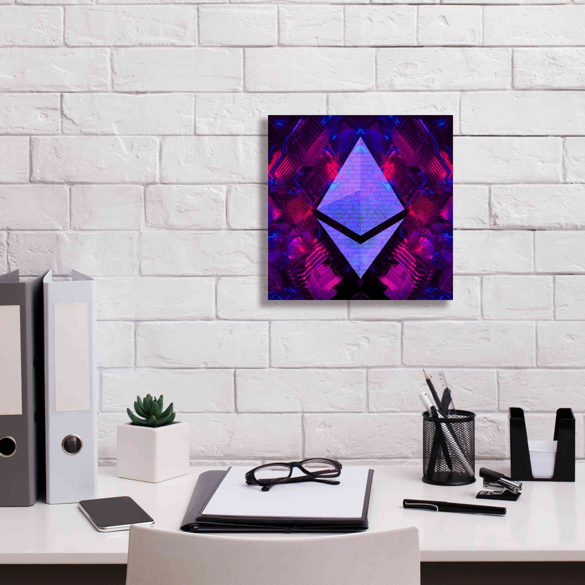 'Ethereum Future' by Cameron Gray Giclee Canvas Wall Art,12 x 12