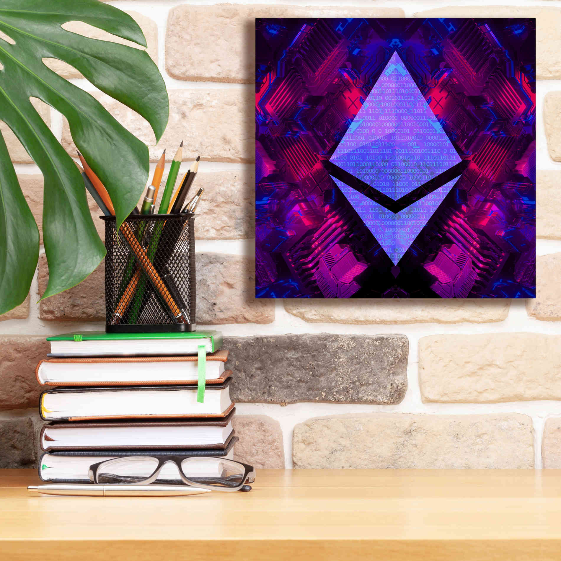 'Ethereum Future' by Cameron Gray Giclee Canvas Wall Art,12 x 12