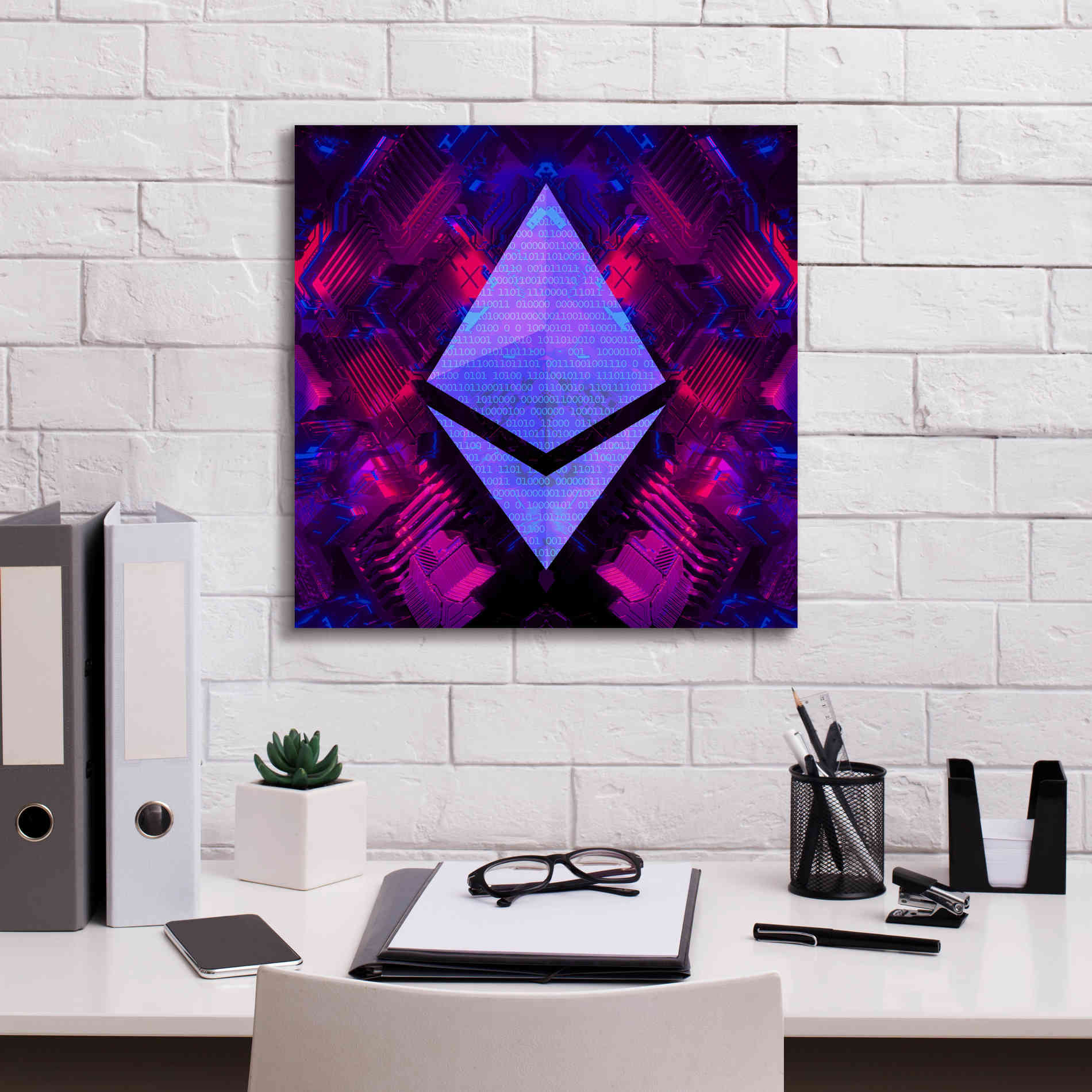 'Ethereum Future' by Cameron Gray Giclee Canvas Wall Art,18 x 18
