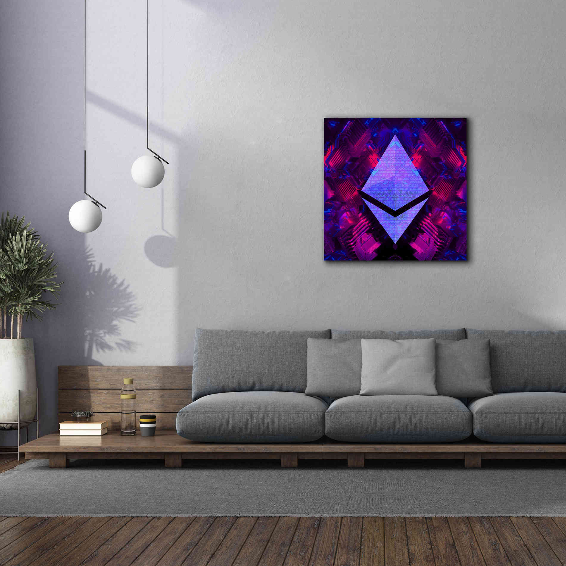 'Ethereum Future' by Cameron Gray Giclee Canvas Wall Art,37 x 37