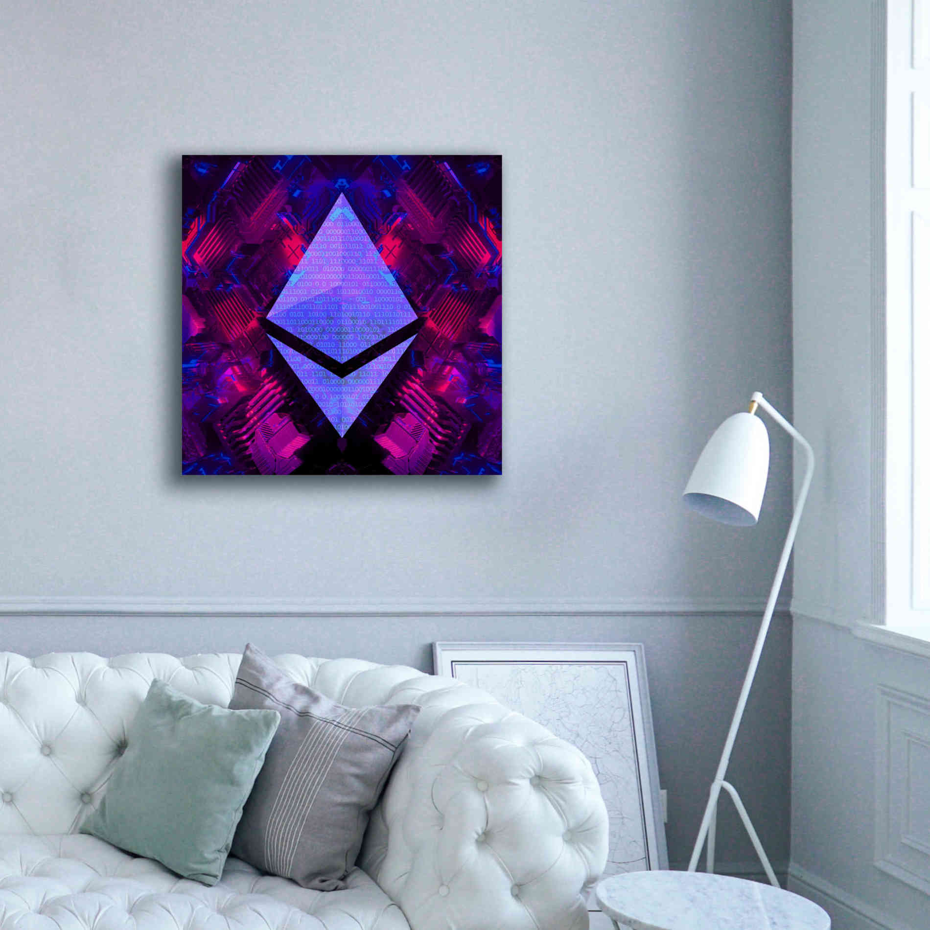'Ethereum Future' by Cameron Gray Giclee Canvas Wall Art,37 x 37