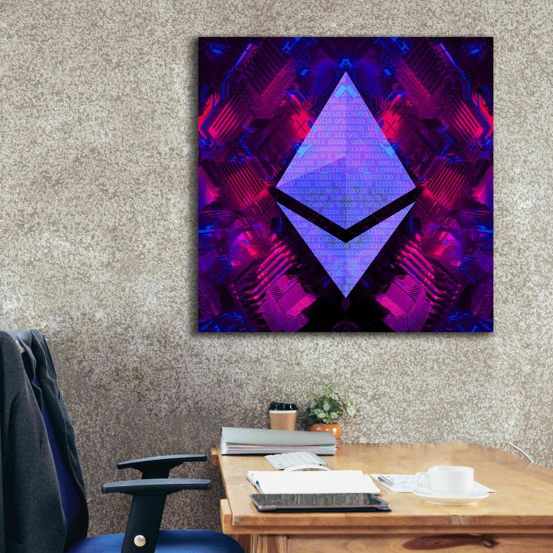 'Ethereum Future' by Cameron Gray Giclee Canvas Wall Art,37 x 37