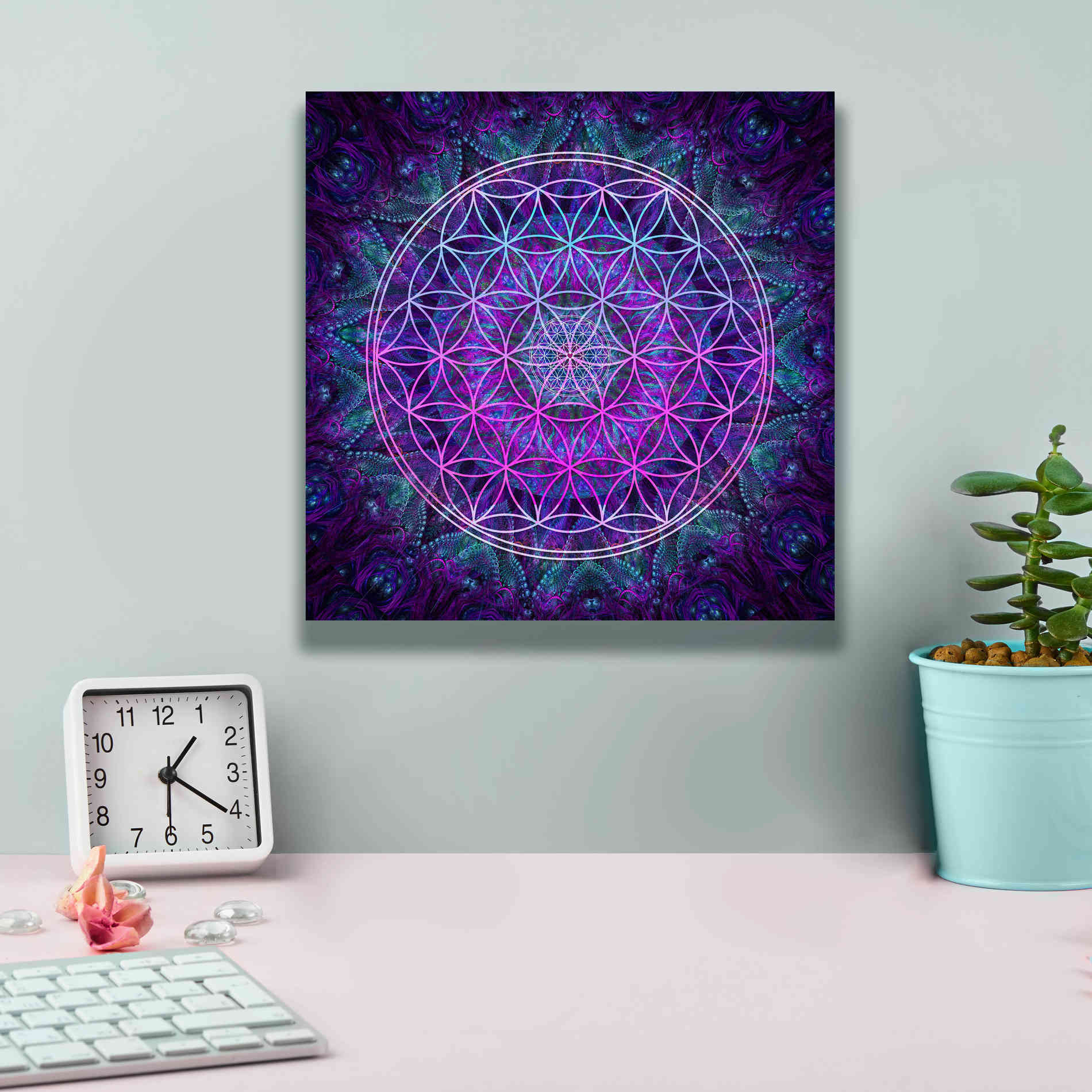 'Flower Of Life' by Cameron Gray Giclee Canvas Wall Art,12 x 12