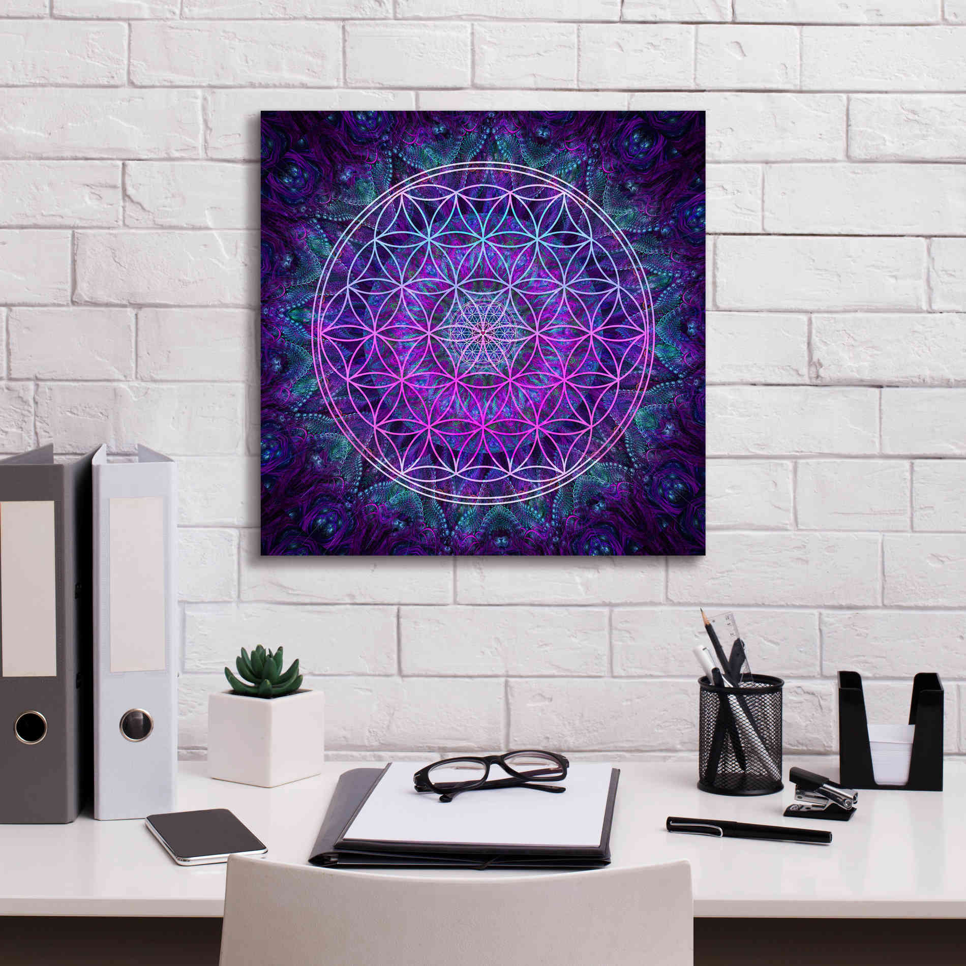 'Flower Of Life' by Cameron Gray Giclee Canvas Wall Art,18 x 18