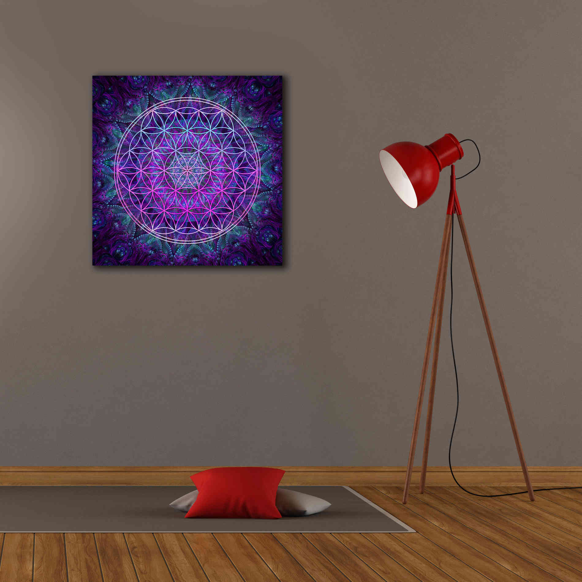 'Flower Of Life' by Cameron Gray Giclee Canvas Wall Art,26 x 26
